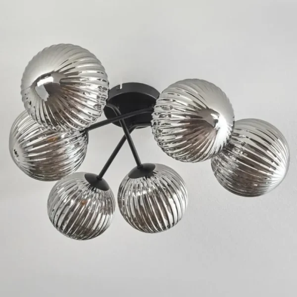 hofstein Plafonnier Chehalis Fumé, 6 lumières* Lampes Modernes