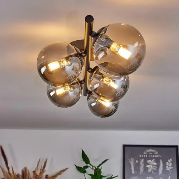 hofstein Plafonnier Chehalis Fumé, 5 lumières* Lampes Modernes