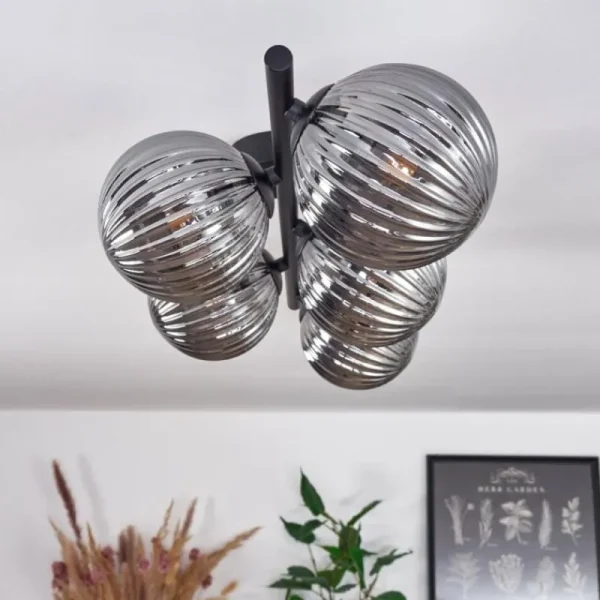hofstein Plafonnier Chehalis Fumé, 5 lumières* Lampes Modernes