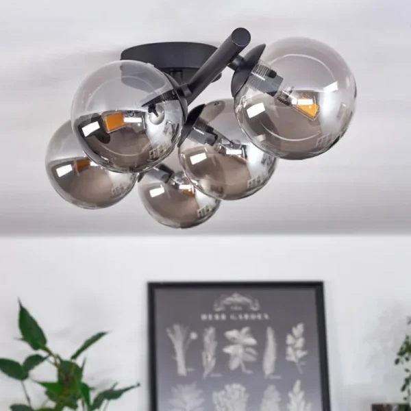 hofstein Plafonnier Chehalis Fumé, 5 lumières* Lampes Modernes