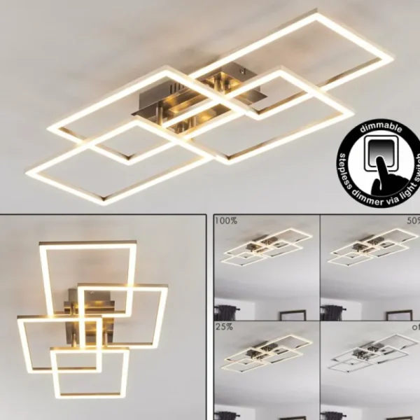 hofstein Plafonnier Cheka LED Aluminium, 4 lumières* Lampes Modernes
