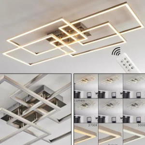 hofstein Plafonnier Cheka LED Aluminium, 4 lumières, Télécommandes* Lampes Modernes
