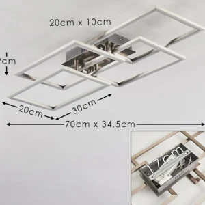 hofstein Plafonnier Cheka LED Aluminium, 4 lumières* Lampes Modernes