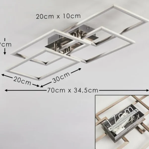 hofstein Plafonnier Cheka LED Aluminium, 4 lumières* Lampes Modernes