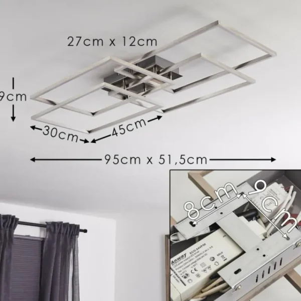 hofstein Plafonnier Cheka LED Aluminium, 4 lumières, Télécommandes* Lampes Modernes