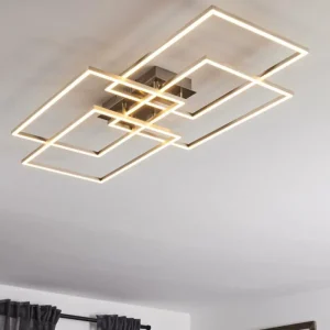 hofstein Plafonnier Cheka LED Aluminium, 4 lumières, Télécommandes* Lampes Modernes