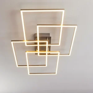 hofstein Plafonnier Cheka LED Aluminium, 4 lumières, Télécommandes* Lampes Modernes
