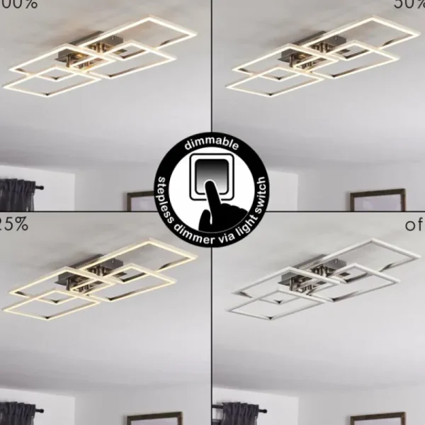 hofstein Plafonnier Cheka LED Aluminium, 4 lumières* Lampes Modernes