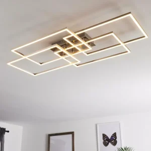 hofstein Plafonnier Cheka LED Aluminium, 4 lumières, Télécommandes* Lampes Modernes