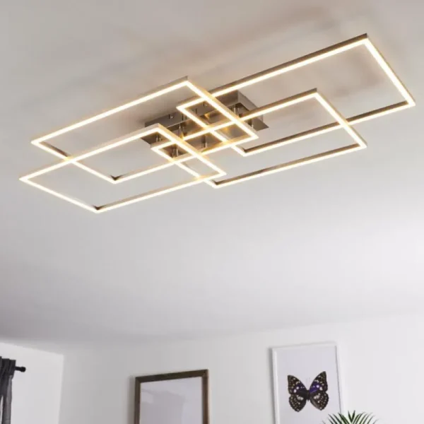 hofstein Plafonnier Cheka LED Aluminium, 4 lumières, Télécommandes* Lampes Modernes