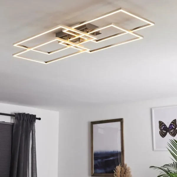 hofstein Plafonnier Cheka LED Aluminium, 4 lumières, Télécommandes* Lampes Modernes