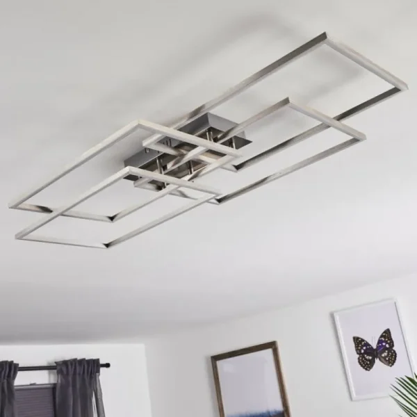 hofstein Plafonnier Cheka LED Aluminium, 4 lumières, Télécommandes* Lampes Modernes