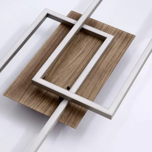 hofstein Plafonnier Cheka LED Brun, Nickel mat, 2 lumières, Télécommandes* Lampes Modernes