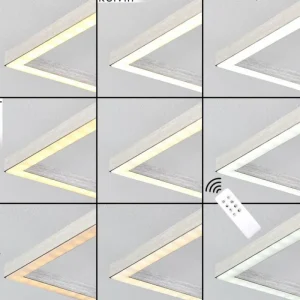 hofstein Plafonnier Cheka LED Brun, Nickel mat, 2 lumières, Télécommandes* Lampes Modernes