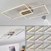 hofstein Plafonnier Cheka LED Nickel mat, 2 lumières, Télécommandes* Lampes Modernes