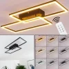 hofstein Plafonnier Cheka LED Noir, 2 lumières, Télécommandes* Lampes Modernes