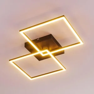 hofstein Plafonnier Cheka LED Noir, 2 lumières, Télécommandes* Lampes Modernes