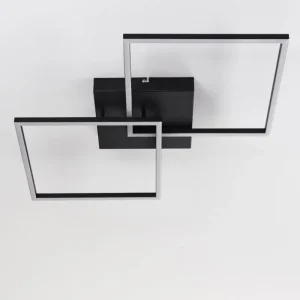 hofstein Plafonnier Cheka LED Noir, 2 lumières, Télécommandes* Lampes Modernes
