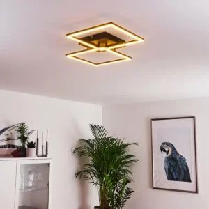 hofstein Plafonnier Cheka LED Noir, 2 lumières, Télécommandes* Lampes Modernes