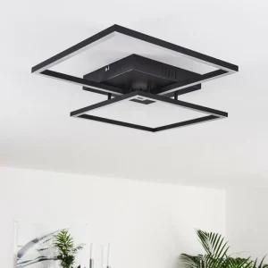 hofstein Plafonnier Cheka LED Noir, 2 lumières, Télécommandes* Lampes Modernes