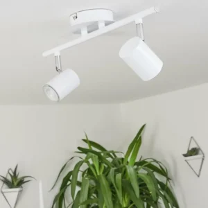 hofstein Plafonnier Chennai LED Chrome, Blanc, 2 lumières* Lampes Modernes