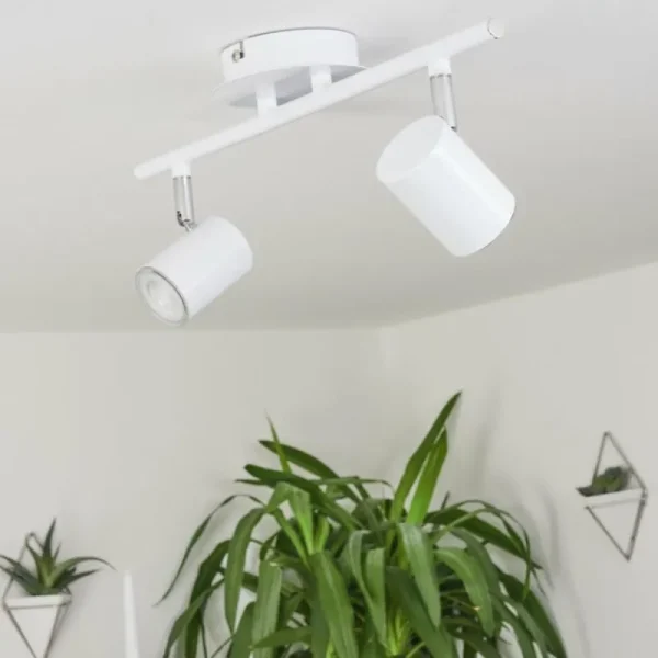 hofstein Plafonnier Chennai LED Chrome, Blanc, 2 lumières* Lampes Modernes