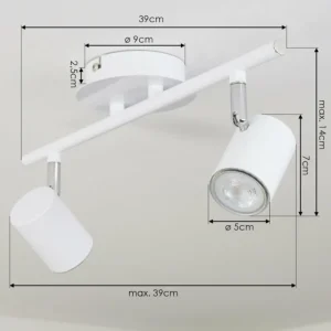 hofstein Plafonnier Chennai LED Chrome, Blanc, 2 lumières* Lampes Modernes