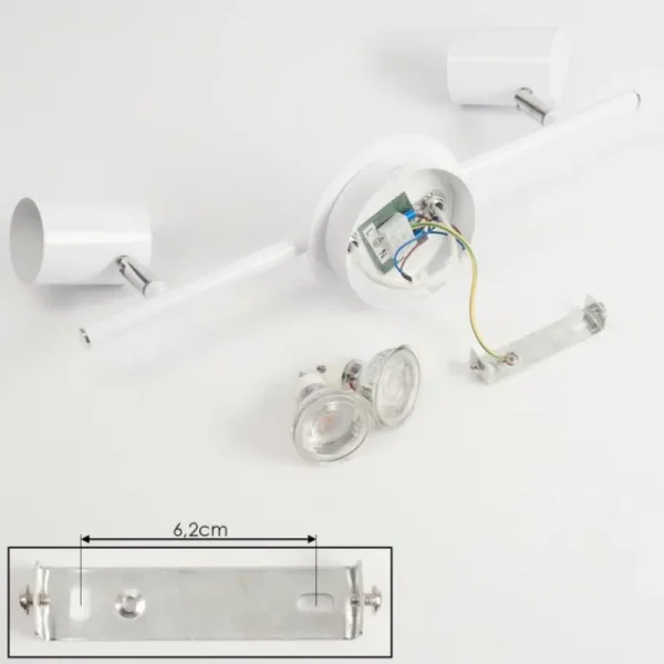 hofstein Plafonnier Chennai LED Chrome, Blanc, 2 lumières* Lampes Modernes