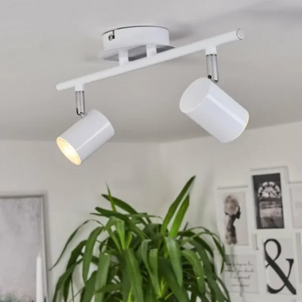 hofstein Plafonnier Chennai LED Chrome, Blanc, 2 lumières* Lampes Modernes