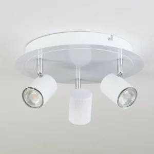 hofstein Plafonnier Chennai LED Chrome, Blanc, 3 lumières* Lampes Modernes