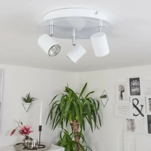 hofstein Plafonnier Chennai LED Chrome, Blanc, 3 lumières* Lampes Modernes