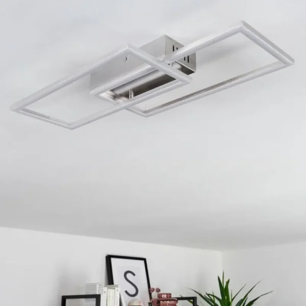 hofstein Plafonnier Chilkat LED Nickel mat, 1 lumière* Lampes Modernes