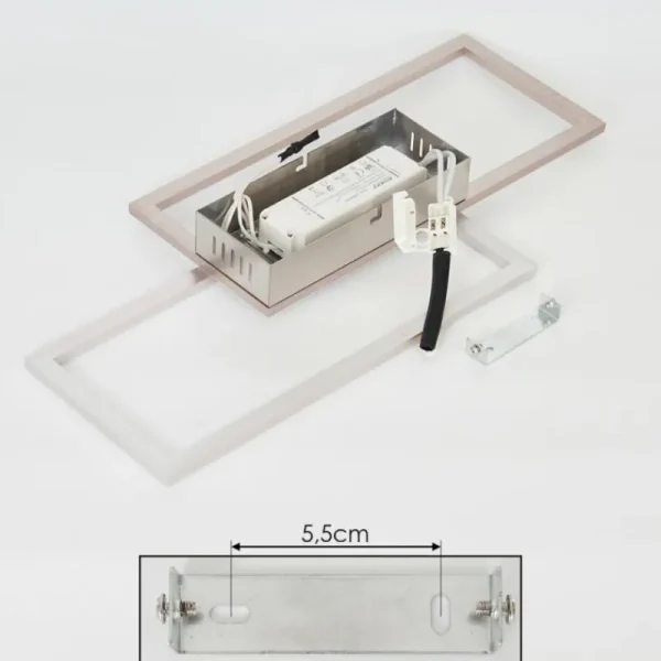 hofstein Plafonnier Chilkat LED Nickel mat, 1 lumière* Lampes Modernes