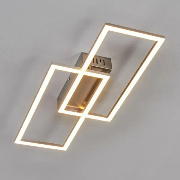 hofstein Plafonnier Chilkat LED Nickel mat, 1 lumière* Lampes Modernes