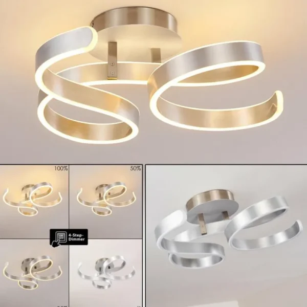 hofstein Plafonnier Chippewa LED Nickel mat, 1 lumière* Lampes Modernes