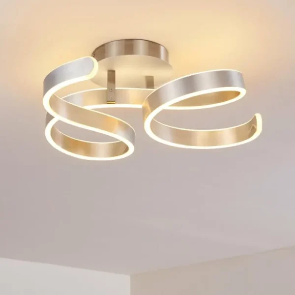 hofstein Plafonnier Chippewa LED Nickel mat, 1 lumière* Lampes Modernes