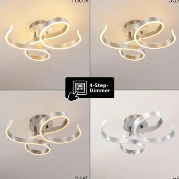 hofstein Plafonnier Chippewa LED Nickel mat, 1 lumière* Lampes Modernes
