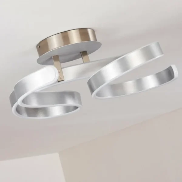 hofstein Plafonnier Chippewa LED Nickel mat, 1 lumière* Lampes Modernes