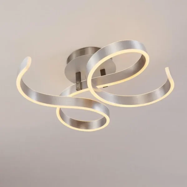 hofstein Plafonnier Chippewa LED Nickel mat, 1 lumière* Lampes Modernes