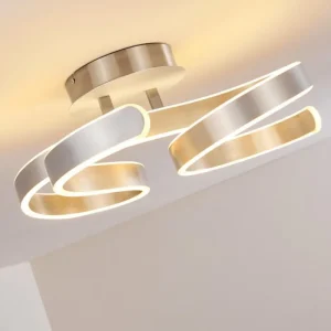hofstein Plafonnier Chippewa LED Nickel mat, 1 lumière* Lampes Modernes