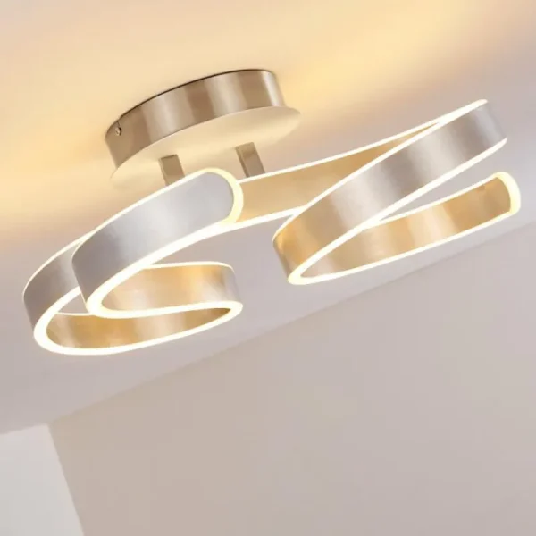hofstein Plafonnier Chippewa LED Nickel mat, 1 lumière* Lampes Modernes