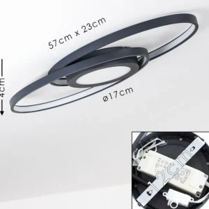hofstein Plafonnier Chunky LED Gris, 1 lumière* Lampes Modernes