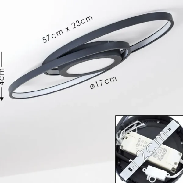 hofstein Plafonnier Chunky LED Gris, 1 lumière* Lampes Modernes