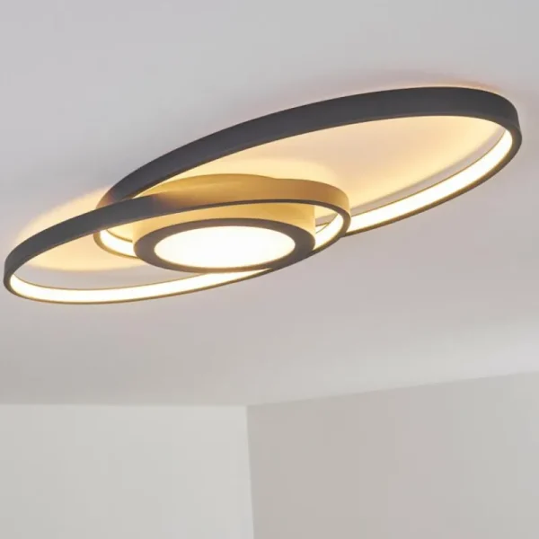 hofstein Plafonnier Chunky LED Gris, 1 lumière* Lampes Modernes