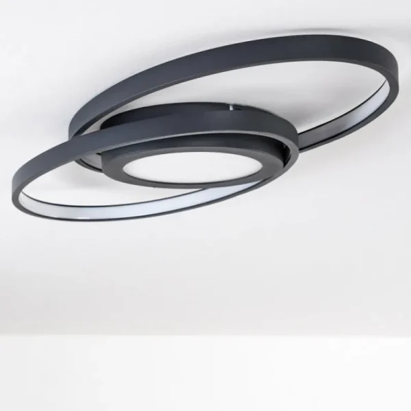 hofstein Plafonnier Chunky LED Gris, 1 lumière* Lampes Modernes