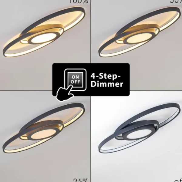hofstein Plafonnier Chunky LED Gris, 1 lumière* Lampes Modernes