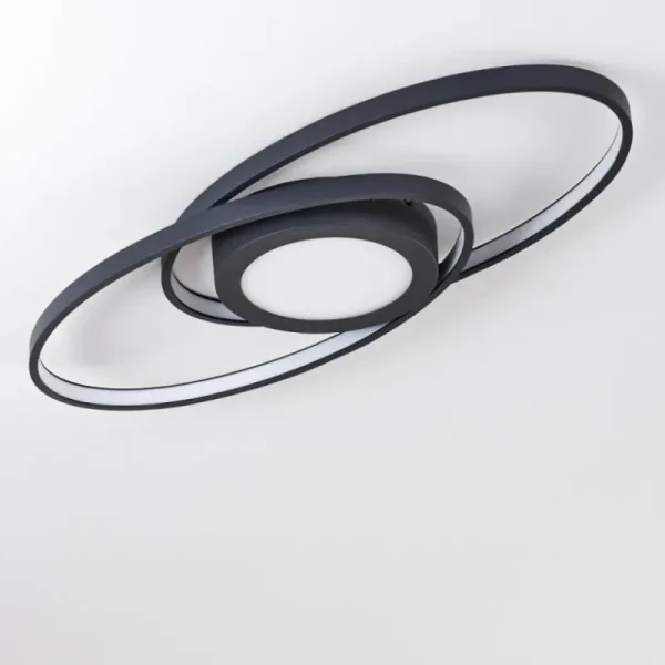 hofstein Plafonnier Chunky LED Gris, 1 lumière* Lampes Modernes