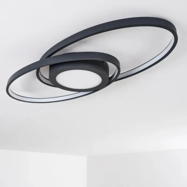 hofstein Plafonnier Chunky LED Gris, 1 lumière* Lampes Modernes