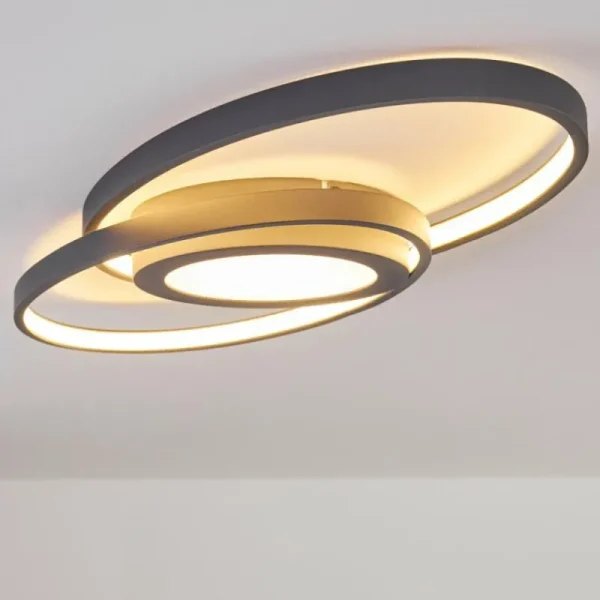 hofstein Plafonnier Chunky LED Gris, 1 lumière* Lampes Modernes