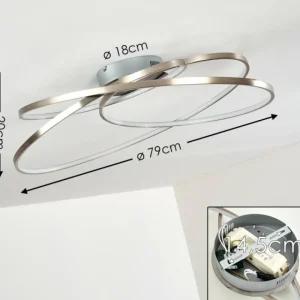 hofstein Plafonnier Chute LED Nickel mat, 1 lumière* Lampes Modernes